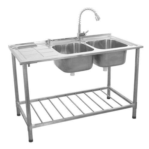 KuKoo Commerciële Catering Spoelbak Dubbele Kom / Afdruiprek, Doe-het-zelf en Verbouw, Sanitair, Verzenden