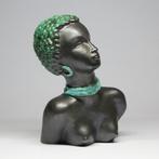 Margit Izsépy - Buste, African Woman - 24 cm - Keramiek, Antiek en Kunst