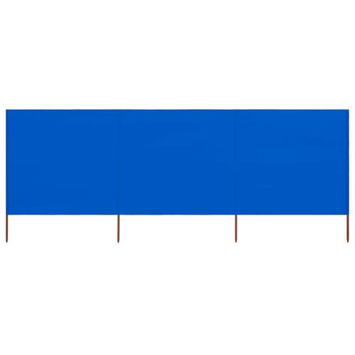 vidaXL Windscherm 3-panelen 400x80 cm stof azuurblauw, Tuin en Terras, Zonneschermen, Nieuw, Verzenden