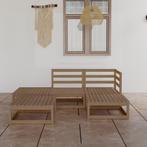 vidaXL 5-delige Loungeset massief grenenhout honingbruin, Verzenden, Nieuw, Loungeset
