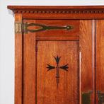 Strakke smalle bijna 2 meter hoge boekenkast met messing en, Ophalen of Verzenden