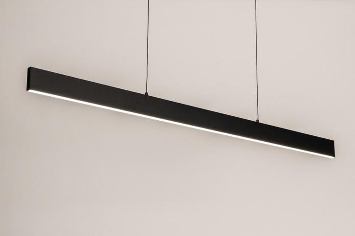 Rietveld Hanglampen - Zwart - Metaal, Aluminium, Huis en Inrichting, Lampen | Hanglampen, Verzenden