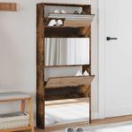 vidaXL Schoenenkast met spiegel 4-laags 63x17x134 cm gerookt, Verzenden, Nieuw