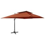 vidaXL Zwevende parasol met dubbele bovenkant terracotta, Verzenden, Nieuw, Meer dan 4 meter