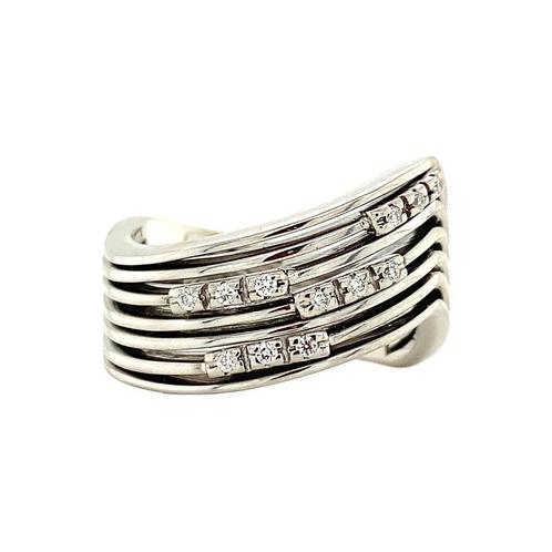 Witgouden ring met diamant 18 krt, Sieraden, Tassen en Uiterlijk, Ringen, Wit, Zo goed als nieuw, Goud, Verzenden