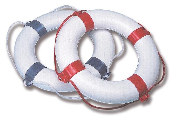 Reddingsboeien Wit / Blauw met grijplijn-Corolla Afm: 630 x, Watersport en Boten, Accessoires en Onderhoud, Nieuw, Ophalen of Verzenden