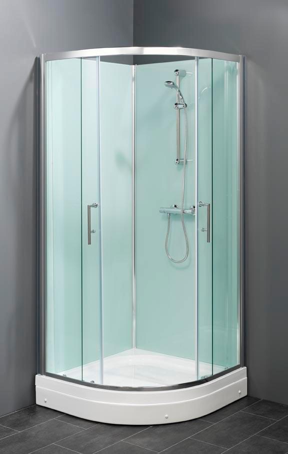Complete kwartronde douchecabine 80x80 of 90x90, Doe-het-zelf en Verbouw, Sanitair, Douche, Nieuw, Chroom, Glas, Rvs, Verzenden