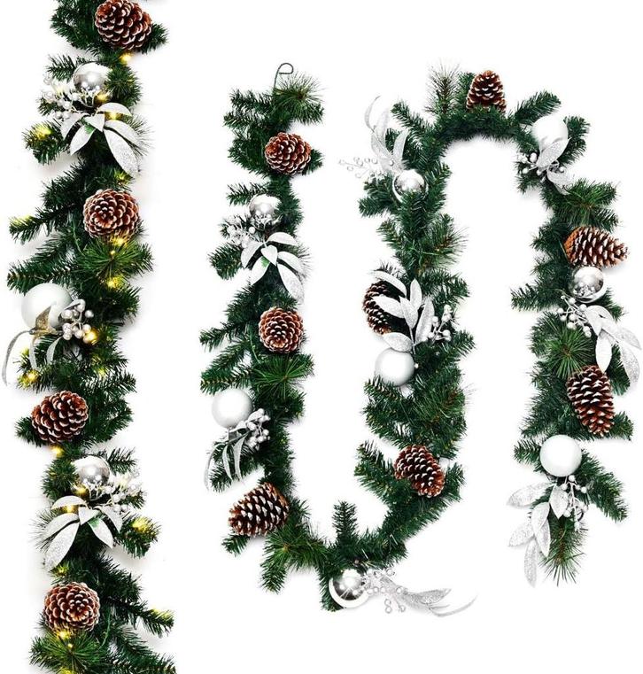 Guirlande met verlichting - Kerstslinger - Kerstversiering -, Huis en Inrichting, Woonaccessoires | Kransen, Zo goed als nieuw