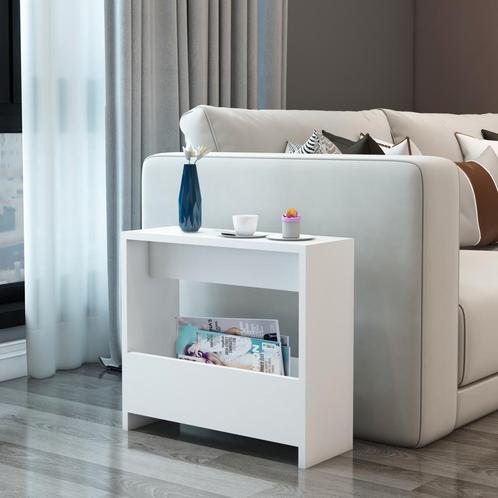 [en.casa] Bijzettafel Rødovre 60x55x20 cm wit, Huis en Inrichting, Tafels | Bijzettafels, Verzenden