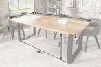Massieve eettafel IRON CRAFT 180cm natuurlijk mangohout, Ophalen of Verzenden, Nieuw