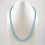 Turquoise - Zilver - Halsketting - ambachtelijke bewerking