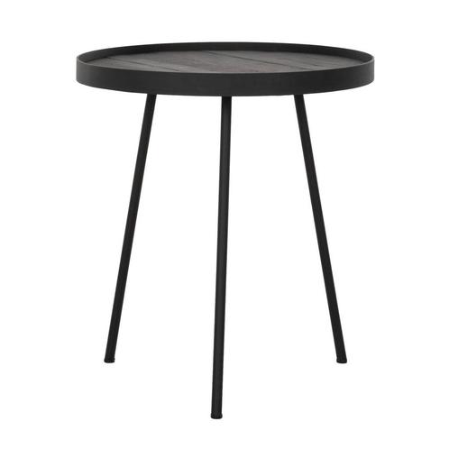 *WOONWINKEL* Bijzettafel Zwart Teak Opstaande Rand, Huis en Inrichting, Tafels | Bijzettafels, Nieuw, Verzenden