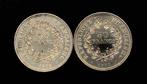 Frankrijk. 50 Francs 1977 e 1978 Hercule (2 moedas) (Zonder