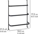 WENKO Handdoekhouder Irpinia 78x55cm Staal Zwart -, Huis en Inrichting, Badkamer | Badtextiel en Accessoires, Ophalen of Verzenden