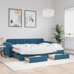 vidaXL Slaapbank met onderschuifbed en lades 80x200 cm, Eenpersoons, Nieuw, 80 cm, 200 cm