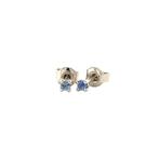 Witgouden solitair oorstekers miss spring 14 krt, Sieraden, Tassen en Uiterlijk, Verzenden, Zo goed als nieuw, Blauw, Goud