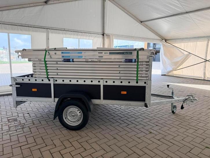 Alumexx rolsteiger 8,2m met aanhanger – ACTIE!, Doe-het-zelf en Verbouw, Steigers, 5 meter of hoger, Nieuw, Daksteiger, Ophalen