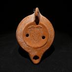 Oud-Romeins Terracotta Olielamp. 13 cm lang. 1e–2e eeuw na