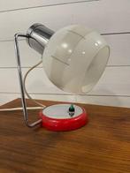 Vintage bureaulamp glas en metaal, Antiek en Kunst, Antiek | Lampen