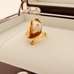18 Krt. Gouden cocktail ring met barok parel en diamant |..., Sieraden, Tassen en Uiterlijk, Ringen, Gebruikt, Overige kleuren