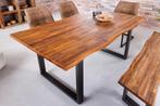 Massief houten eettafel GENESIS 140cm naturel antraciet, Huis en Inrichting, Tafels | Eettafels, Ophalen of Verzenden, Nieuw