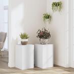 vidaXL Plantenstandaards 2 st 30x30x50 cm bewerkt hout wit, Verzenden, Nieuw