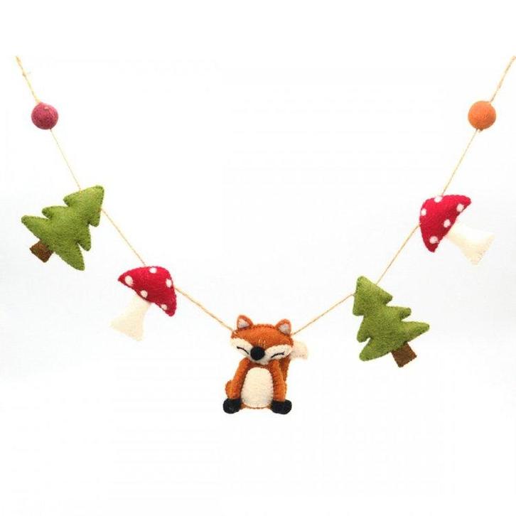 Vilten slinger - vos in het bos - 75cm NIEUW, Kinderen en Baby's, Kinderkamer | Inrichting en Decoratie, Nieuw, Ophalen of Verzenden