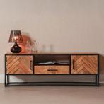 Tv-meubel Mangohout Kjeld 145 cm, 100 tot 150 cm, Verzenden, Nieuw, Minder dan 100 cm