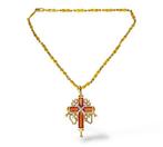 2-delige sieradenset - 18 karaat Geel goud, Platina,