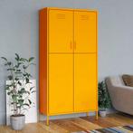 vidaXL Kledingkast 90x50x180 cm staal mosterdgeel, Huis en Inrichting, Kasten | Kledingkasten, Verzenden, Nieuw