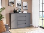 Dressoir - 138 cm 4 lades  antraciet 2D4S  - Antraciet, Verzenden, Nieuw, Overige houtsoorten, Met lade(s)