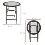 TRUUSK Campingtafel Vouwtafel Rond Ø68cm Met Rattandecor En, Tuin en Terras, Verzenden, Nieuw