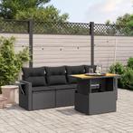 vidaXL 5-delige Loungeset met kussens poly rattan zwart, Tuin en Terras, Tuinsets en Loungesets, Verzenden, Nieuw, Rotan, Loungeset