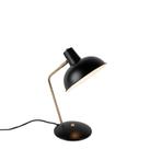 Retro tafellamp zwart met brons - Milou, Minder dan 50 cm, Nieuw, Overige materialen, Modern