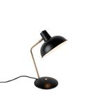 Retro tafellamp zwart met brons - Milou, Huis en Inrichting, Lampen | Tafellampen, Nieuw, Overige materialen, Modern, Minder dan 50 cm