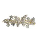 Haarspeld Vlinder Strass Steentjes 6,5cm Zilver Goud, Nieuw