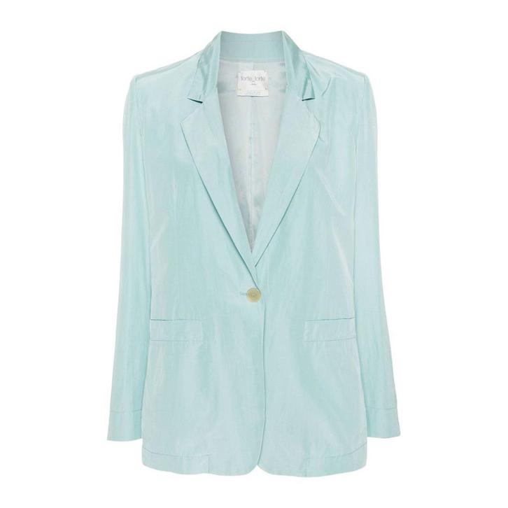 Forte_Forte • satijnen blazer aqua blauw • XS (0), Kleding | Dames, Truien en Vesten, Groen, Nieuw, Maat 34 (XS) of kleiner, Verzenden