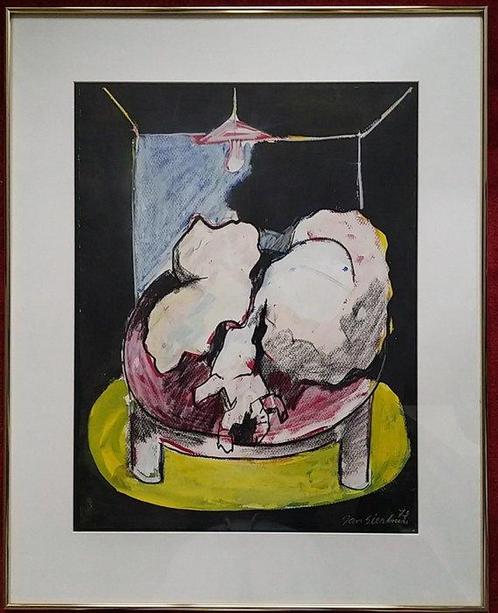 Jan Sierhuis (1928-2023) - Stilleven met tafel, Antiek en Kunst, Kunst | Schilderijen | Modern