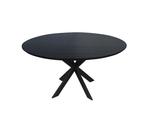 Eiken eettafel Ferris | Rond 150 cm | Zwart, Huis en Inrichting, Ophalen of Verzenden, Nieuw