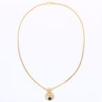 Halsketting - 18 karaat Geel goud - 1.11ct. tw. Saffier -, Sieraden, Tassen en Uiterlijk, Kettingen, Nieuw
