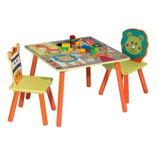 Houten Kindertafel met 2 Stoelen voor Kinderkamer, Kinderen en Baby's, Kinderkamer | Overige Meubels, Nieuw, Verzenden