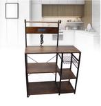 Keukenrek Hout en Staal– Multifunctioneel Magnetronrek 90 cm, Huis en Inrichting, Kasten | Boekenkasten, Verzenden, Nieuw