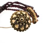 Glaskralen armband met gouden slot; Antiek | 19 cm, Sieraden, Tassen en Uiterlijk, Armbanden, Gebruikt, Overige kleuren, Ophalen of Verzenden