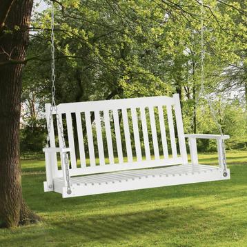 Schommelbank - LuxeGarden - Massief hout - Wit beschikbaar voor biedingen