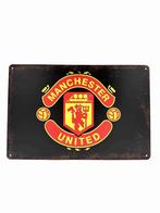 Metalen Wandbord - Manchester United - Zwart - Voetbal, Ophalen of Verzenden, Nieuw