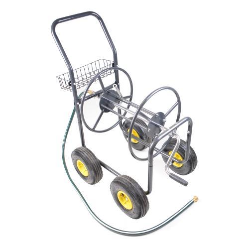 Slangenwagen/ haspelwagen met 4 luchtbandwielen, Tuin en Terras, Tuinslangen, Nieuw, Ophalen of Verzenden
