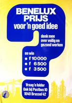 Vintage poster over prijsvraag veilig en gezond werken, Verzamelen, Posters, Verzenden, Nieuw, Overige onderwerpen, Met lijst