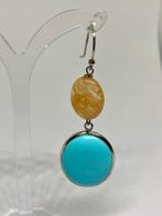 Turquoise - Zilver - Oorbellen - Turchese hanglamp, Nieuw