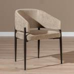 40% Korting: Velvet eetkamerstoel Bret taupe, Huis en Inrichting, Stoelen, Ophalen, Zo goed als nieuw, Industrieel, Stof