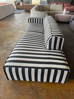 Sesilia lounge en sofa bank stripe stof zwart wit 2 delig, Ophalen, 250 tot 300 cm, Nieuw, 75 tot 100 cm